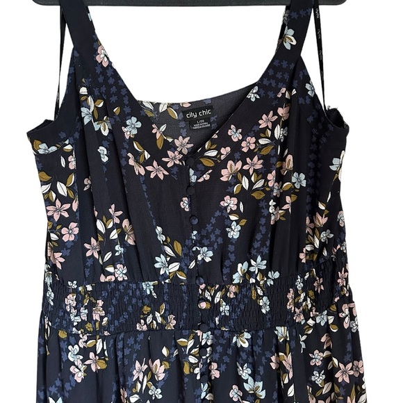 City Chic Womens Sleeve Less Floral Print Maxi Dress Size L/20 - Picture 4 of 11